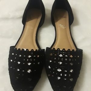 2 Pairs of Black Flats Size 8